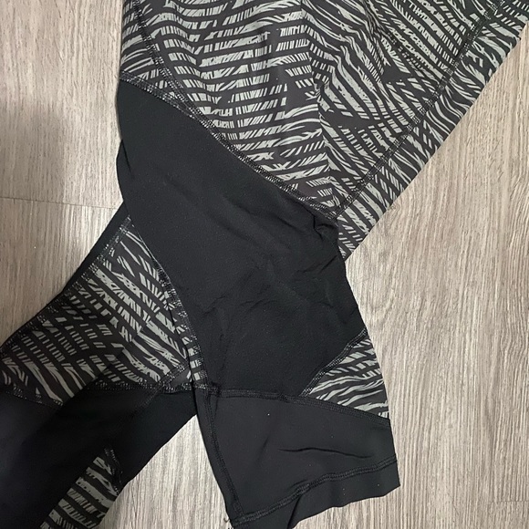 Black and Grey stripe Lululemon Capri’s - Picture 2 of 3
